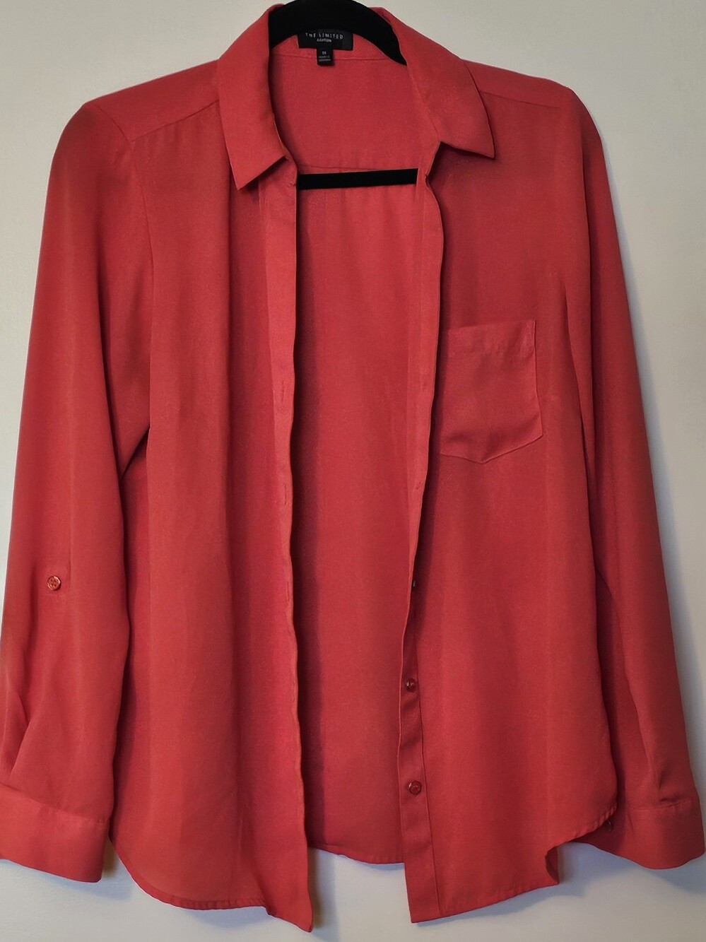 The Limited Ashton Coral Button-Down Blouse | Size M